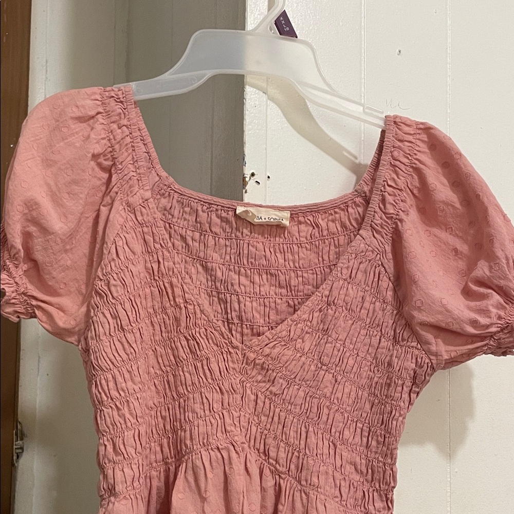 Pink Puff Sleeve Crop Top